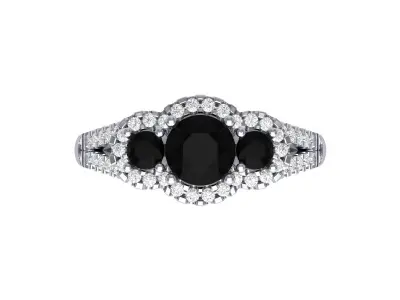 3 Stone Engagement Ring 3D print model buy