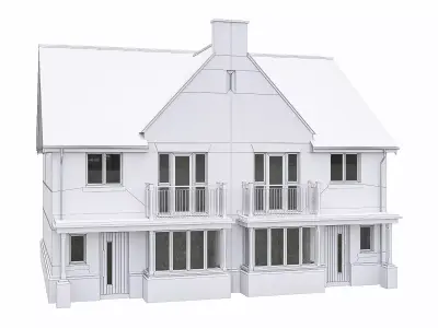 Neighborhood Houses P07 Low-poly 3D model