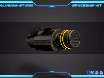 PolyBank Spaceship N13 Low-poly 3D model