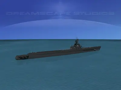 Gato Class Submarine SS-229 USS Flying Fish 3D model