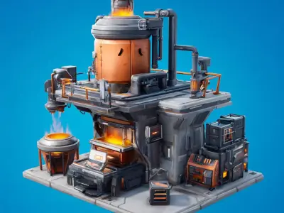 Stylized Scifi Furnaces 3D model
