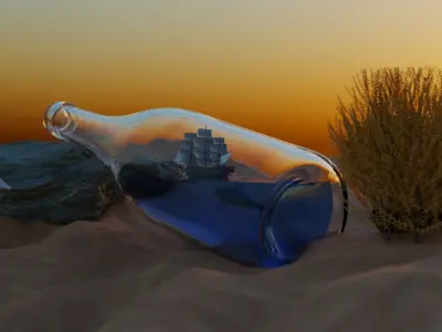 Ship in a bottle 3D model