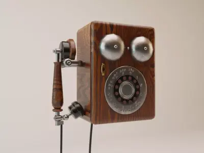 Antique Phone Free low-poly 3D model