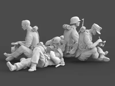  German soldiers rest 3D print model