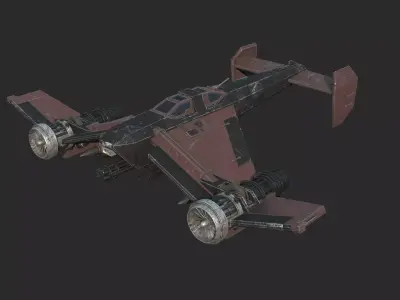 Future Sci-Fi Fighter Space Combat Aircraft 3D model