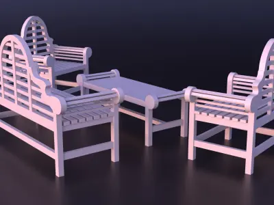 Marlborough garden furniture set 3D model