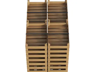 Wooden Fruit Crates On Pallet 3D model