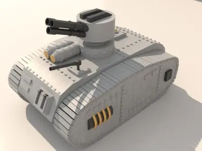 Sci-Fi Mecha Armored Military Vehicle Low-poly 3D model