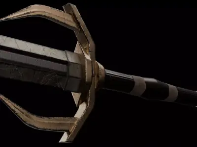 Fantasy sword Low-poly 3D model 11