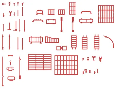 TwindBricks3D - 54 Bar collection 3D print model