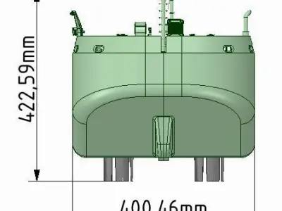 Detachable icebreaking bow  Self propelled for Tug Boat 32 3D print model