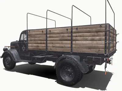 Opel Blitz WW2 German Military Truck Low-poly 3D model
