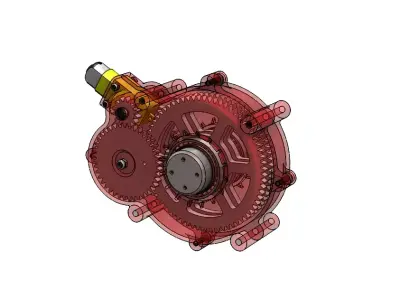 Yellow DC Motor Gearbox  3D print model