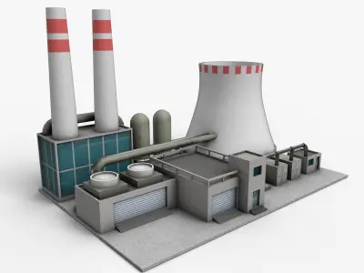 Power Plant Low poly Low-poly 3D model