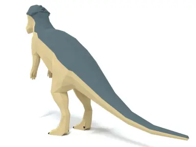 Low Poly Cartoon Pachycephalosaurus Dinosaur Low-poly 3D model