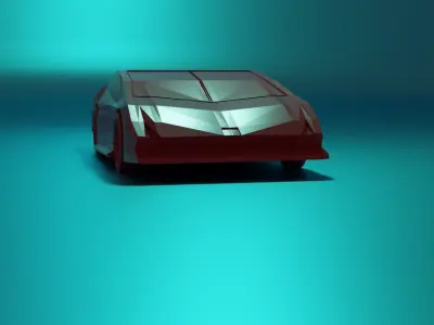 Simple Game Car Free low-poly 3D model