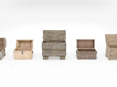 Medieval Chests Pack 3D model