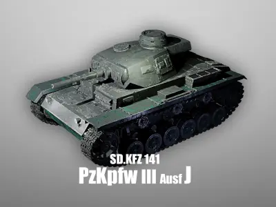 PzKpfw III - Panzer 3 - Ausf J Blender 3D Models 3D model