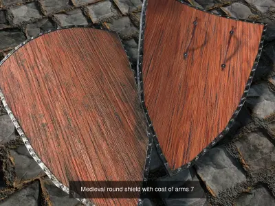 Medieval round shield with coat of arms  3D Model Pack