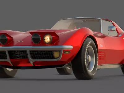1971 Corvette C3 Stingray T-Top 3D Model  American Icon 3D model