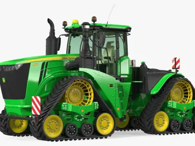 John Deere Four Track 9RX Series Tractor Clean Rigged 3D model