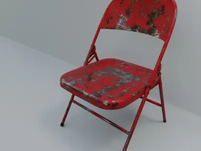 Metal Chair Low-poly 3D model