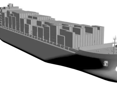 Cargo container ship 3D model