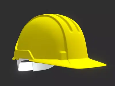 Realistic Worker Helmet 3D Model with Detailed Low-poly 3D model