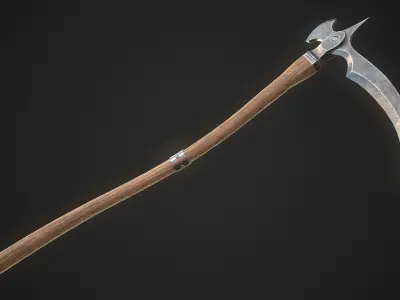 Scythe axe Low-poly 3D model