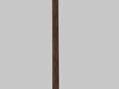 Classic Germanic poleax with wooden handle 3D model