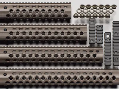 Alpha BattleRail Handguards - Replica Low-poly 3D model