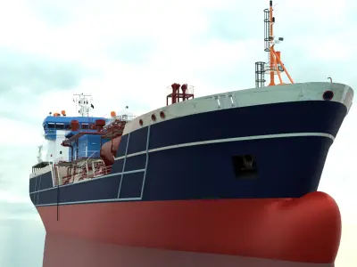 High Quality Ship Model  Industrial Vessel Model by Designtrix 3D model