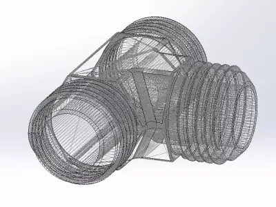 Metallic T-Joint For Pipe Fitting 3D print model