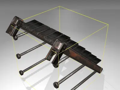 Futuristic Stairs - 13 - Rusty Textures Low-poly 3D model