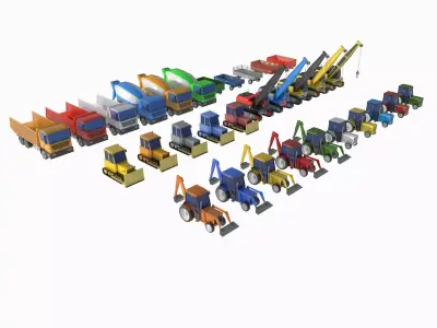 heavy equipment package Low-poly 3D model