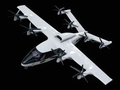  Zuri eVTOL Flying Taxi White PBR 