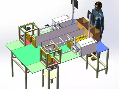 Semi-automatic manual packing equipment 3D model