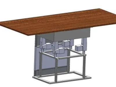 Moving electric industrial table Free 3D model