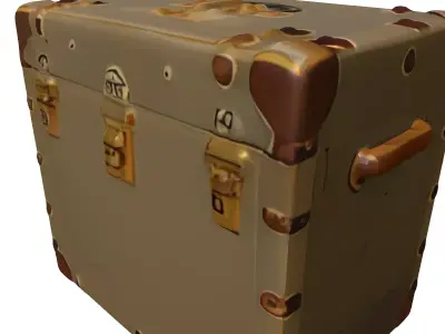 Vintage Military Storage Trunk Low-poly 3D model