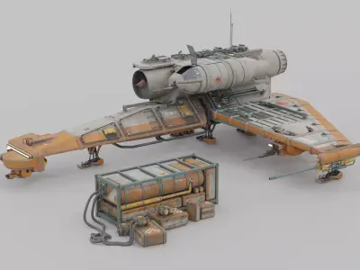 Speeder Vehicle Kitbash Set 3D model