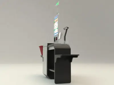 Automatic Shopping Cashier Low-poly 3D model