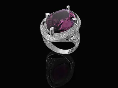 Marquise antique ring 3D print model