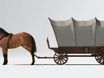 Western Wagon 2 3D model