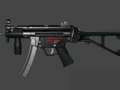 FPS MP5k SMG Pack Low-poly 3D model