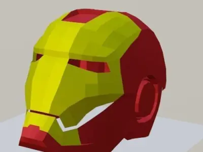 Low- Poly Iron Man Helmet Low-poly 3D model