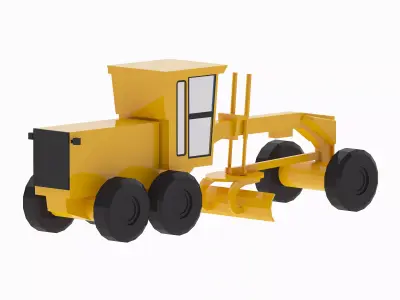 Grader Construction 240K Simplified Low-poly 3D model
