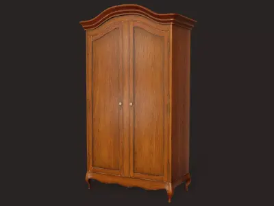 Wardrobe - PBR Game Ready wooden Low-poly 3D model