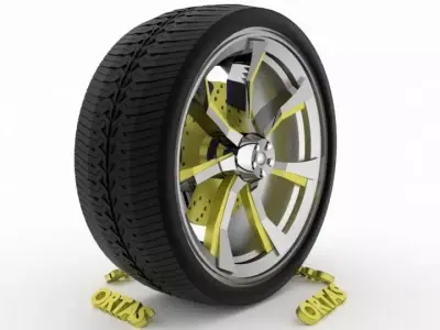 ORTAS CAR WHEEL RIM 107 GAME READY WHEEL RIM TIRE 3D model