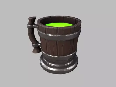 Stylized Mug GameReady Model Free low-poly 3D model