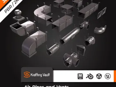 Air Pipes Vents Low-poly 3D model